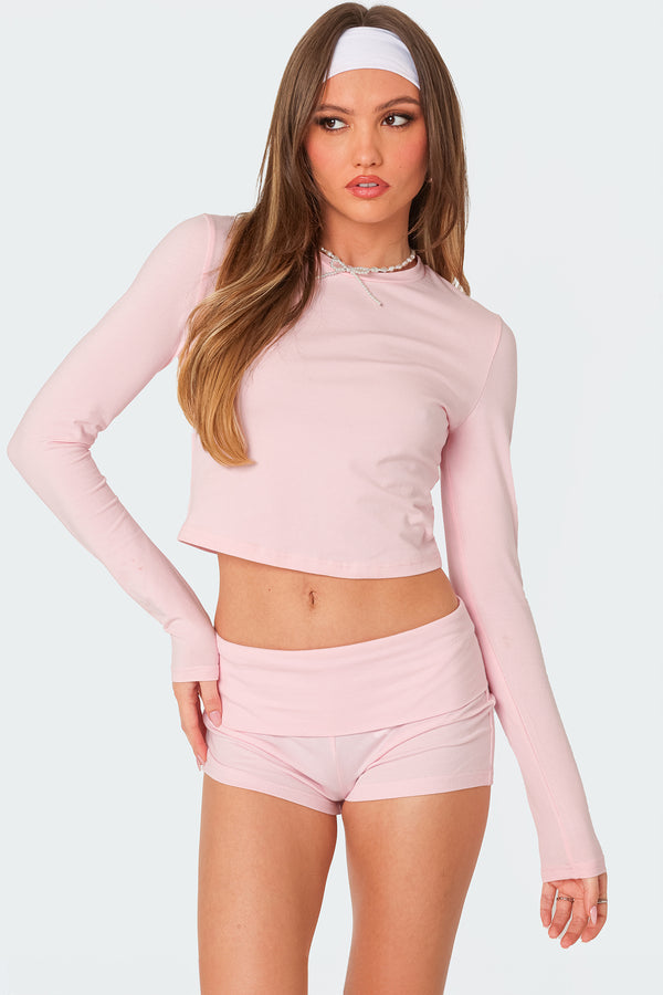 edikted Meg Long Sleeve Top pink