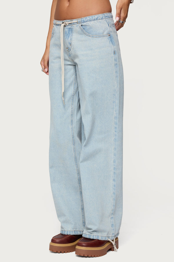 Edikted Meggie Low Rise Jeans Light Blue