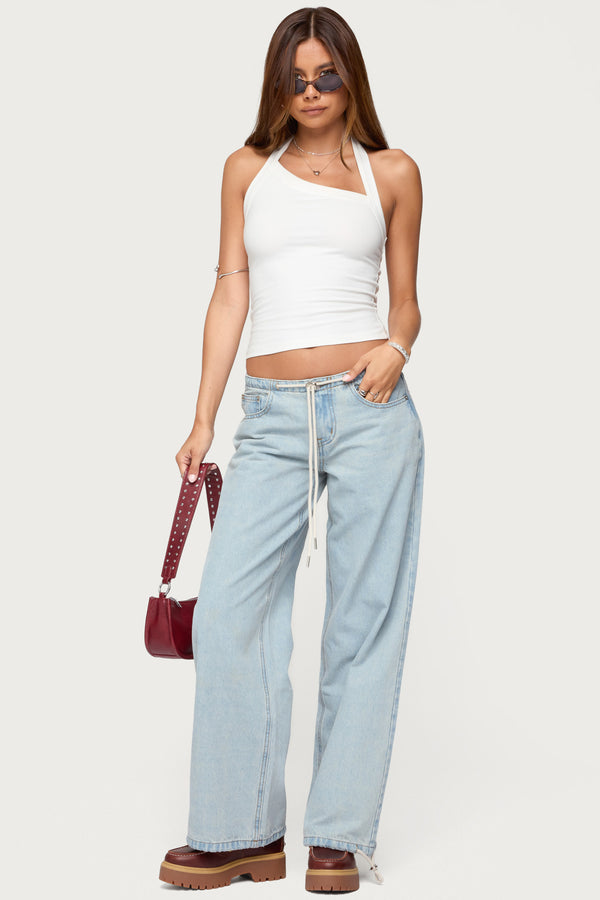 edikted Meggie Low Rise Jeans light blue