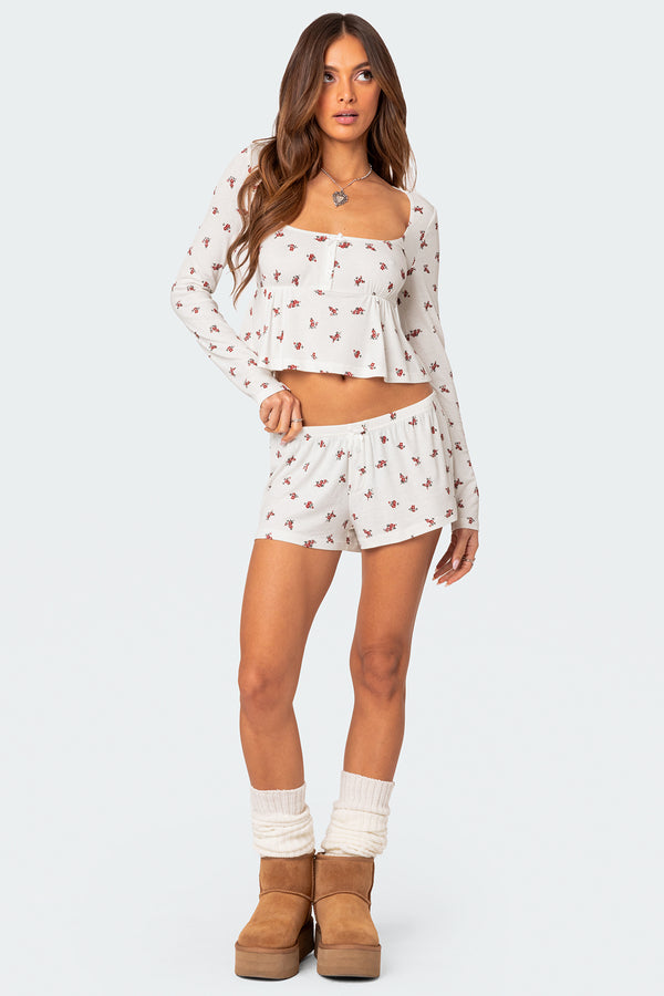 Edikted Meliora Ribbed Top White