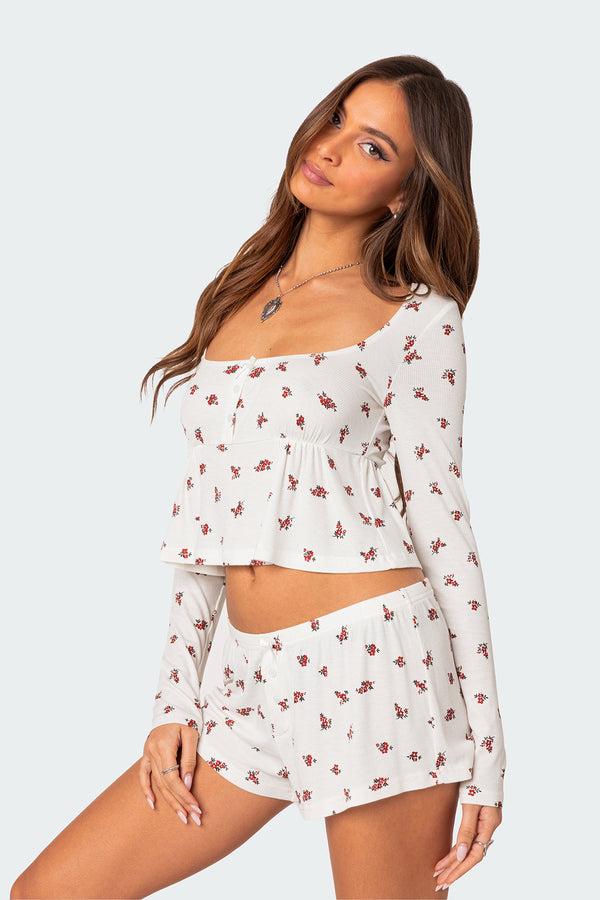 Edikted Meliora Ribbed Top White