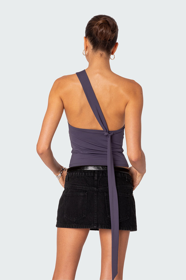 Edikted Melony Asymmetric Scarf Top Purple