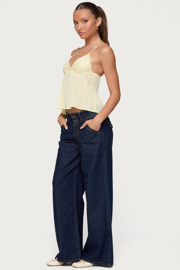 Edikted Meredith Low Rise Jeans Blue