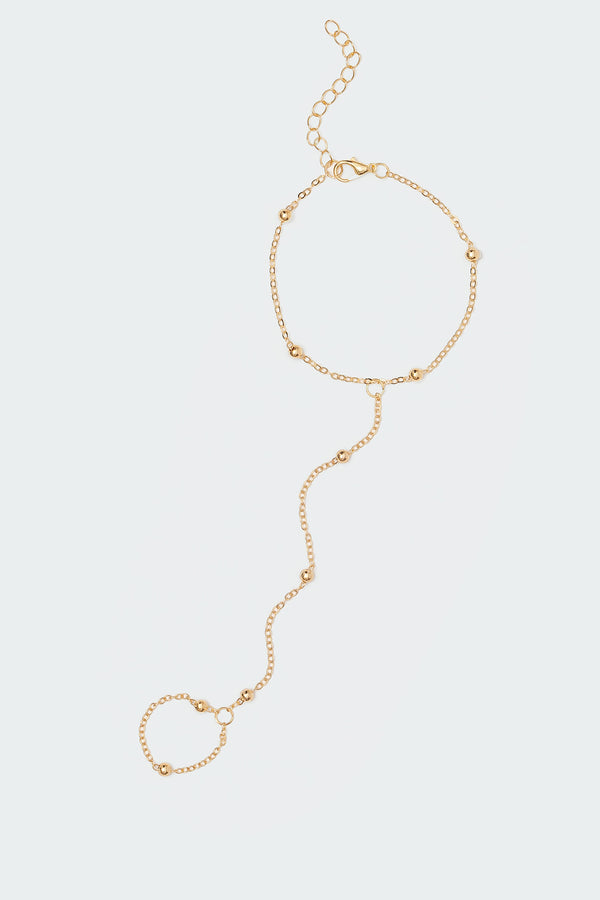 Edikted Metal Bead Hand Chain Gold
