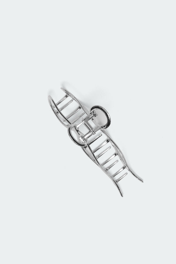 Edikted Metal Bow Hair Clip Silver