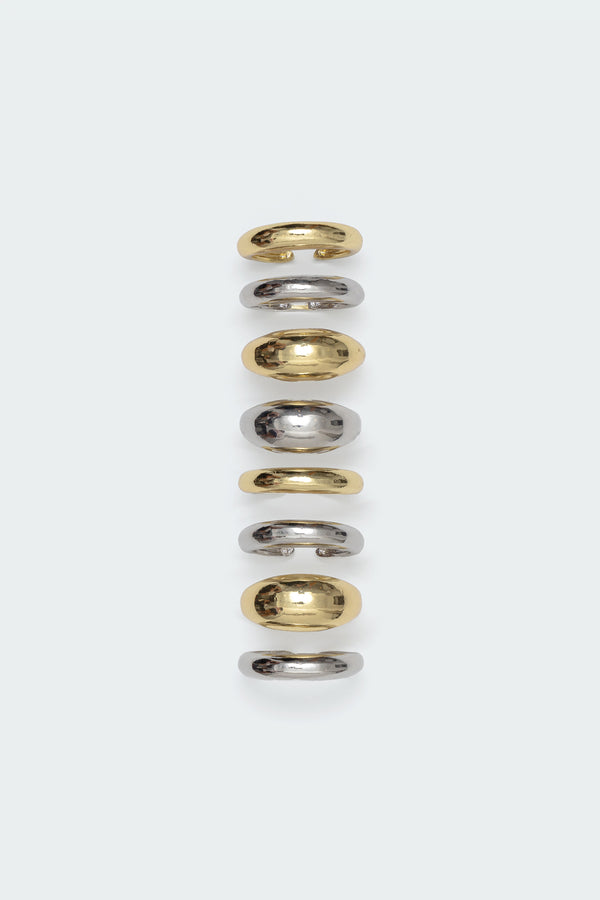 Edikted Metallic Mix Ring Pack Silver And Gold