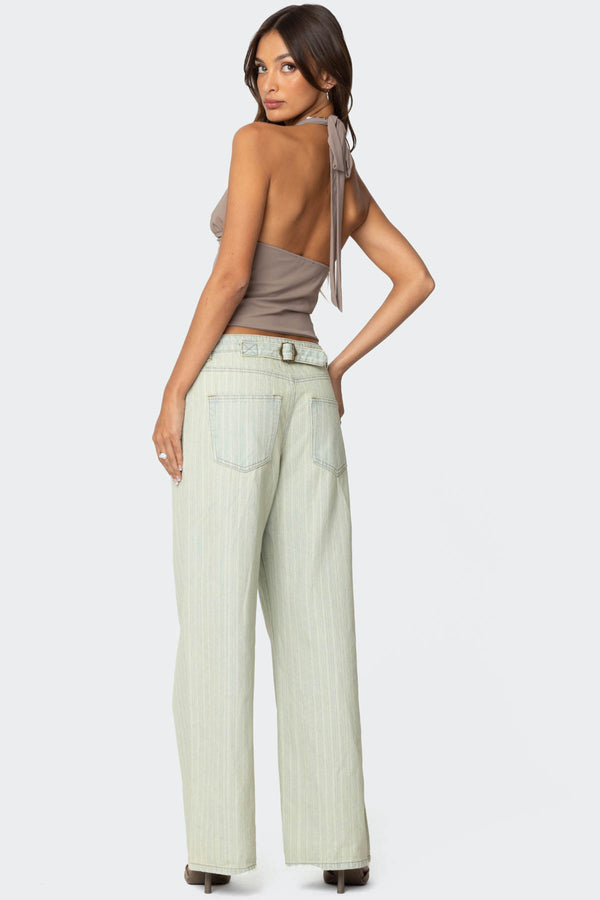 Edikted Mila Plunge Neck Halter Top Brown