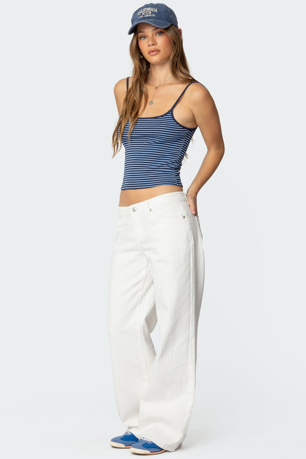 Edikted Miller Striped Tank Top Blue