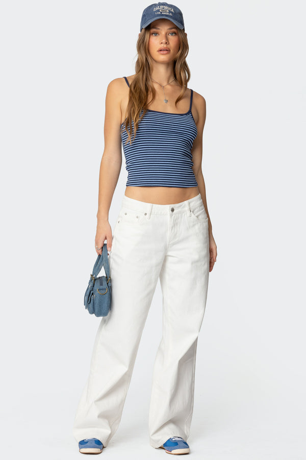 Edikted Miller Striped Tank Top Blue