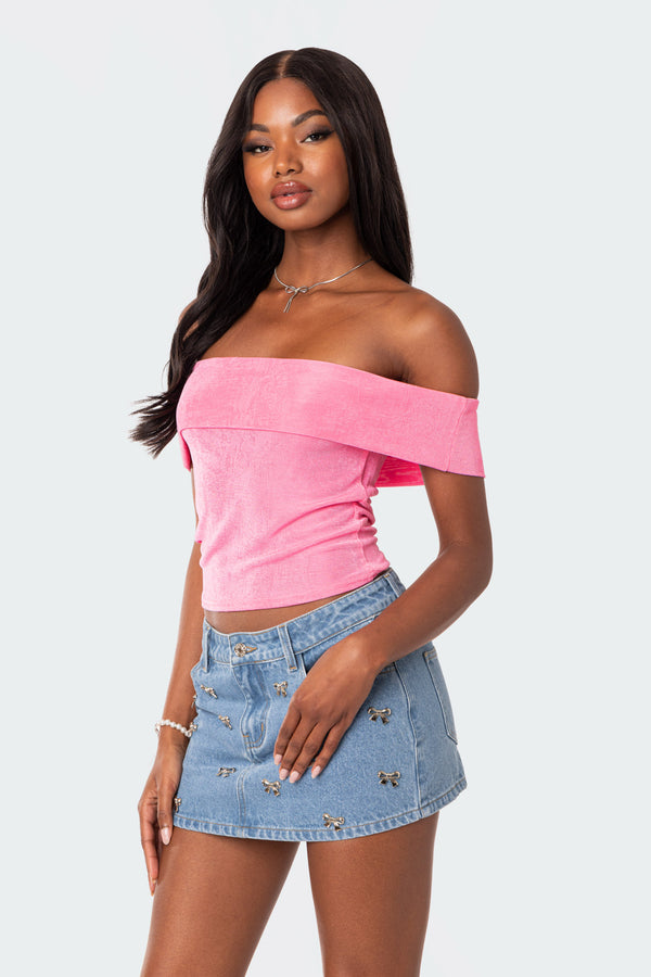 Edikted Mindi Fold Over Top Pink