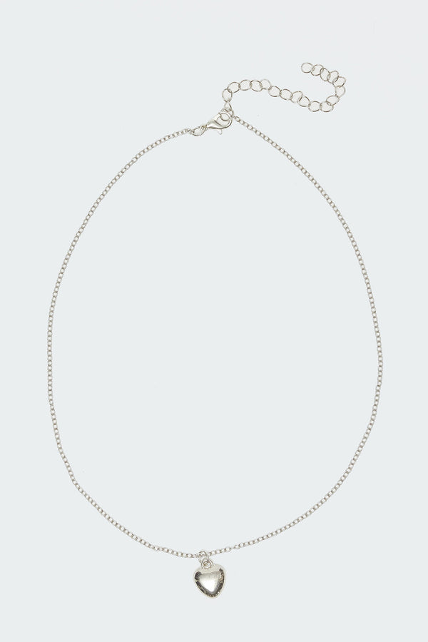 edikted Mini Heart Pendant Necklace silver