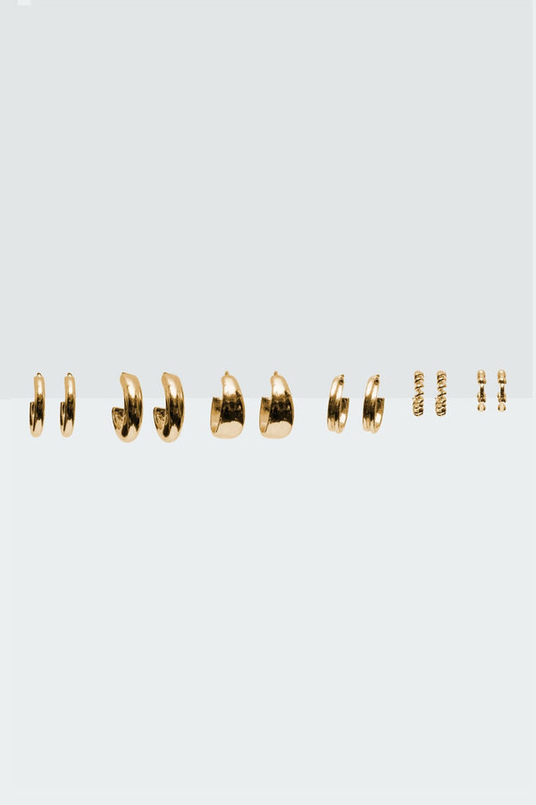 edikted Mini Hoop Earrings Pack gold