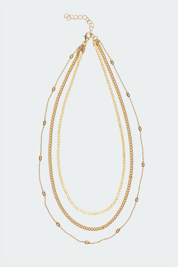 edikted Minted Layered Necklace gold