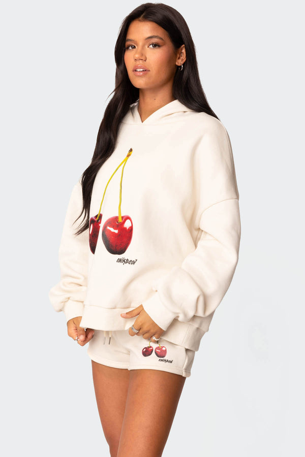 Edikted Mon Cheri Hoodie Cream