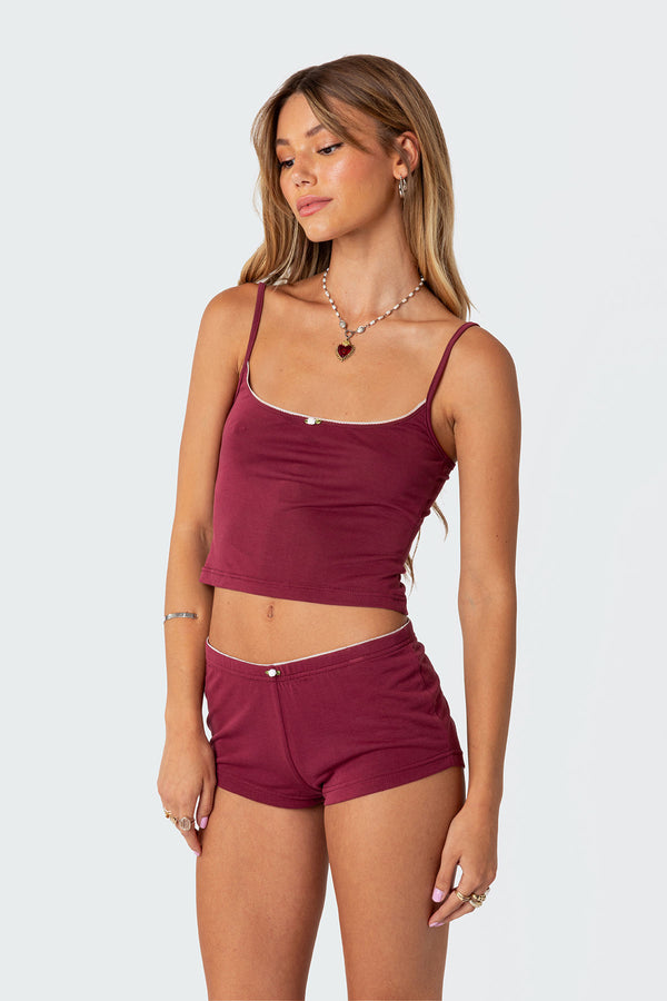 Edikted Monroe Tank Top Burgundy