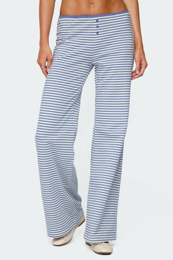 Edikted Monti Striped Pants Blue And White