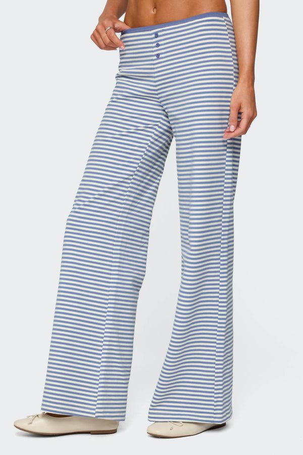 Edikted Monti Striped Pants Blue And White