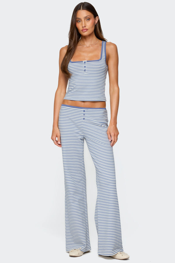 edikted Monti Striped Pants blue and white