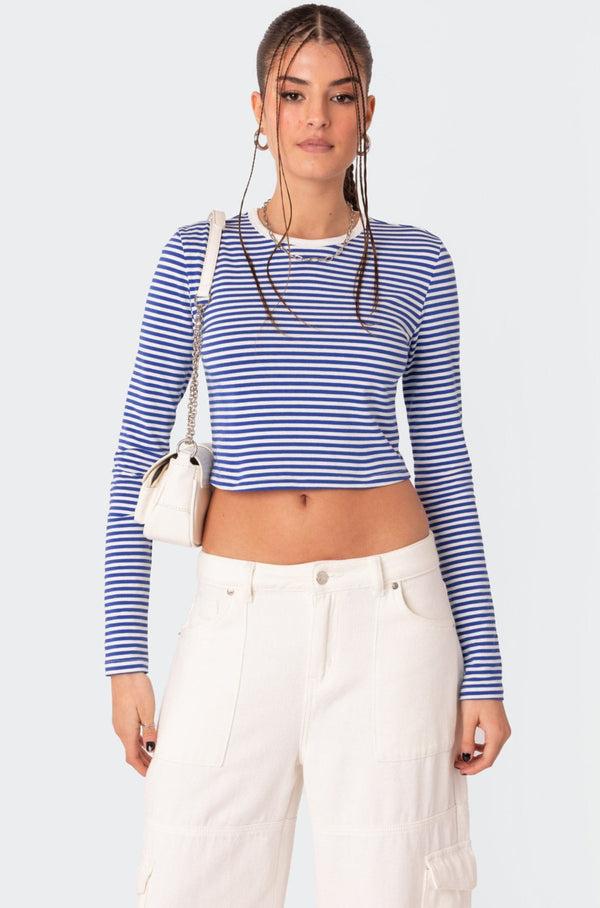 edikted Montie Striped Long Sleeve T-Shirt mix