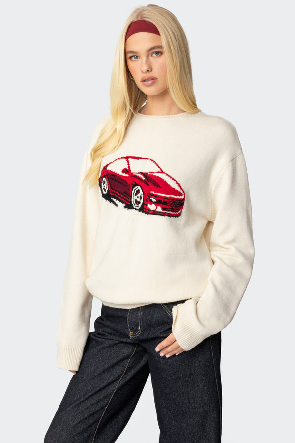 Edikted Motor Medley Sweater Cream