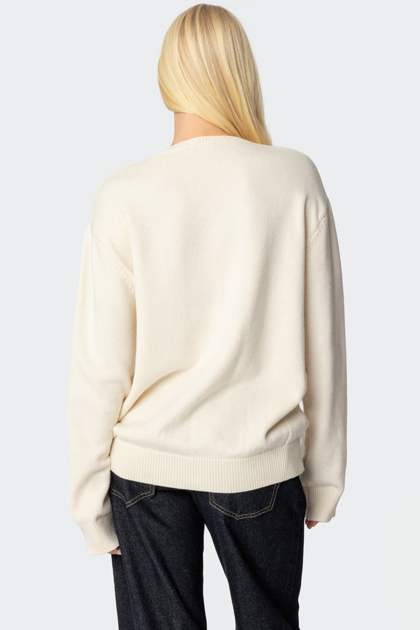 Edikted Motor Medley Sweater Cream
