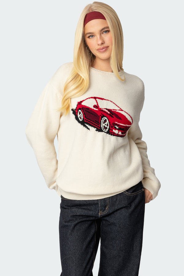 edikted Motor Medley Sweater cream