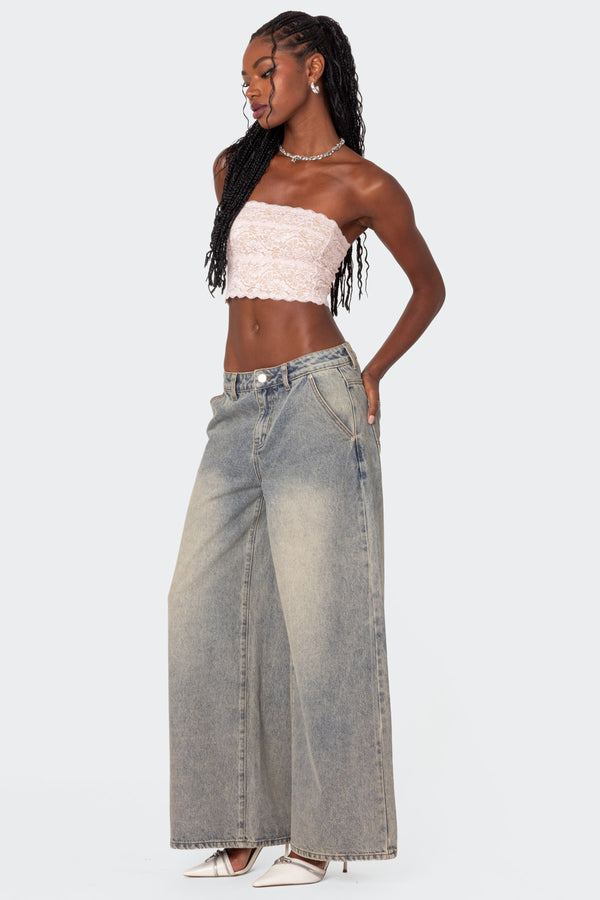 Edikted Nadine Lace Tube Top Light Pink