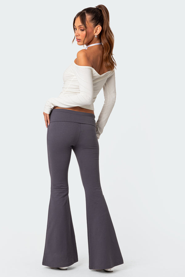 Edikted Naomi Flared Leggings Dark Gray