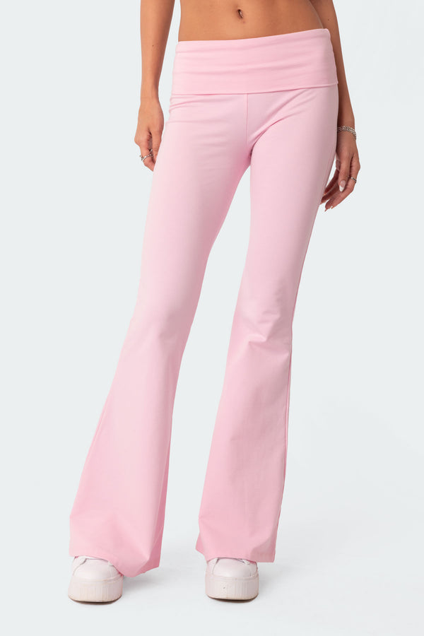 Edikted Naomi Flared Leggings Light Pink