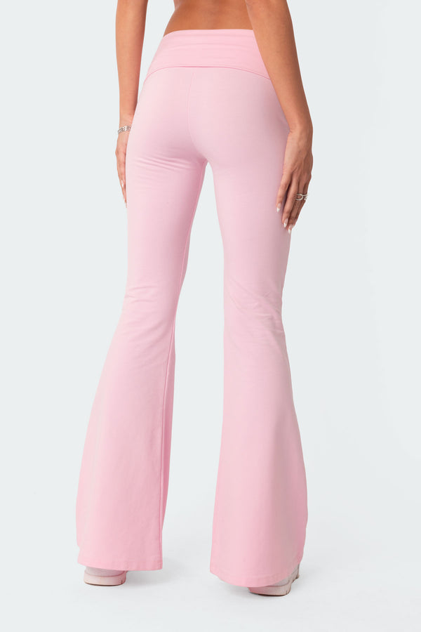 Edikted Naomi Flared Leggings Light Pink