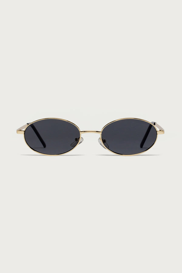 Edikted Naomie Oval Metal Sunglasses Gold