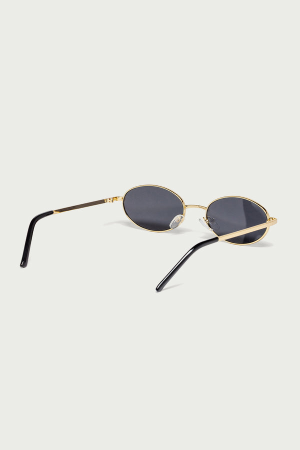 Edikted Naomie Oval Metal Sunglasses Gold