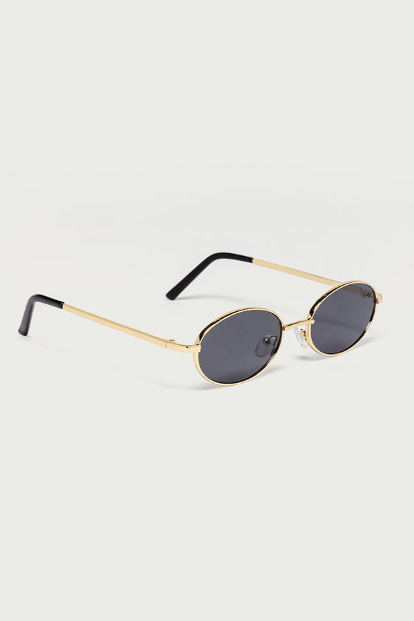 Edikted Naomie Oval Metal Sunglasses Gold