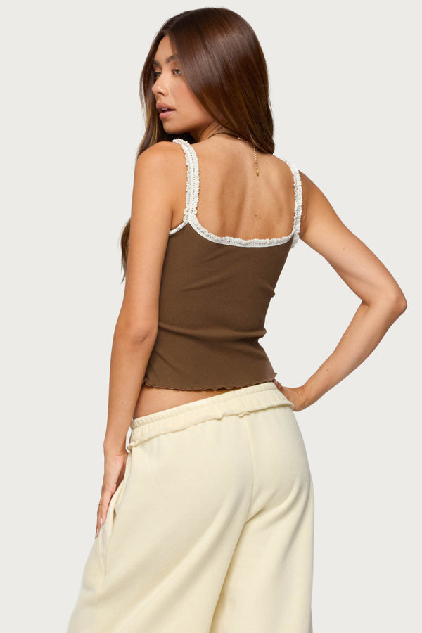 Edikted Nashville Cowboy Graphic Tank Top Brown