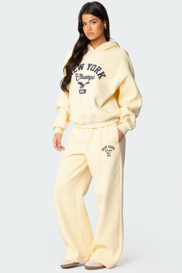 Edikted New York Champs Sweatpants Yellow