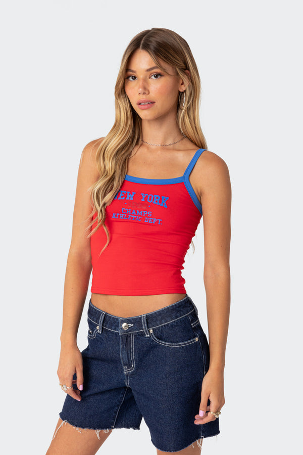 Edikted New York Tank Top Red