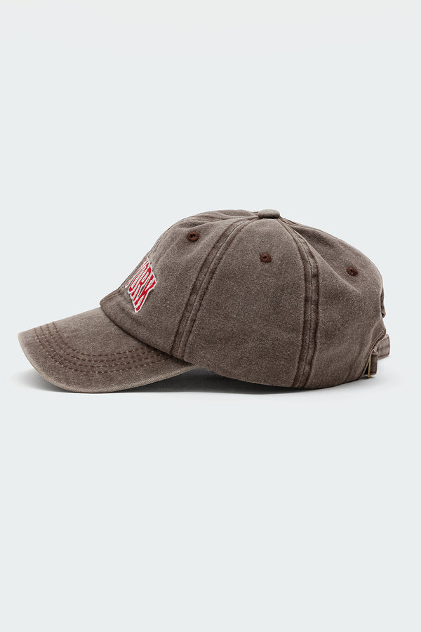 Edikted New York Washed Baseball Cap Brown Washed
