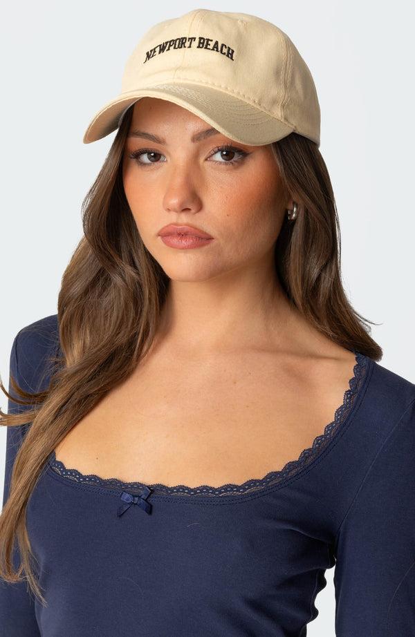 edikted Newport Beach Baseball Cap cream