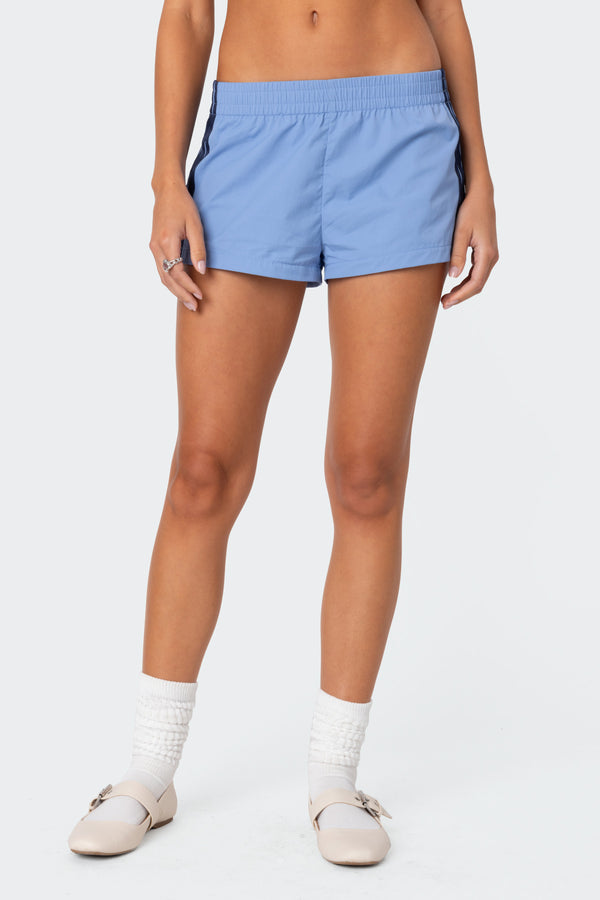 Edikted Nikki Nylon Shorts Blue