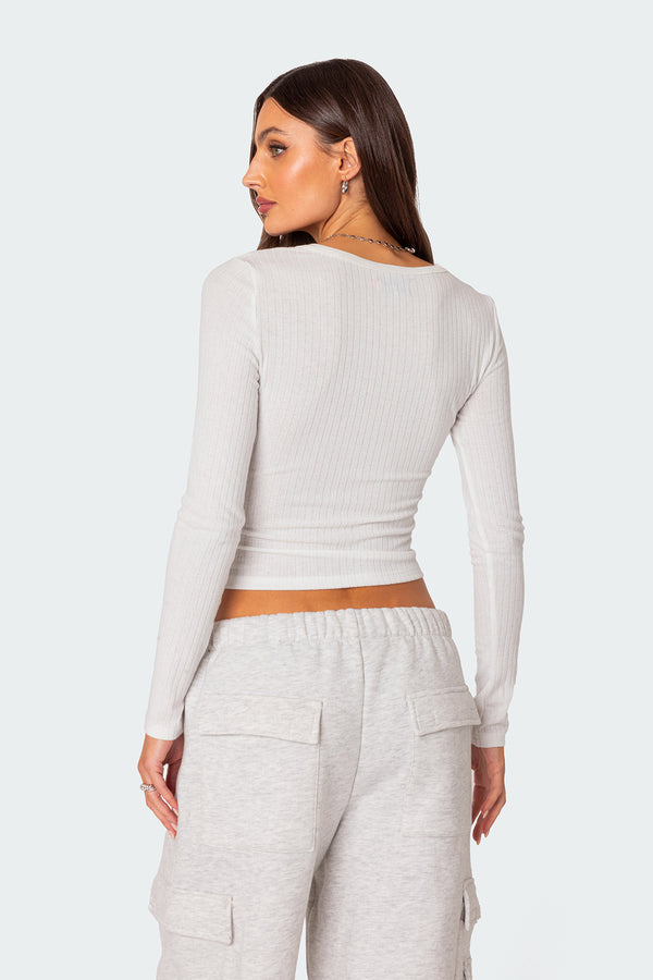 Edikted Noah Pointelle Top White