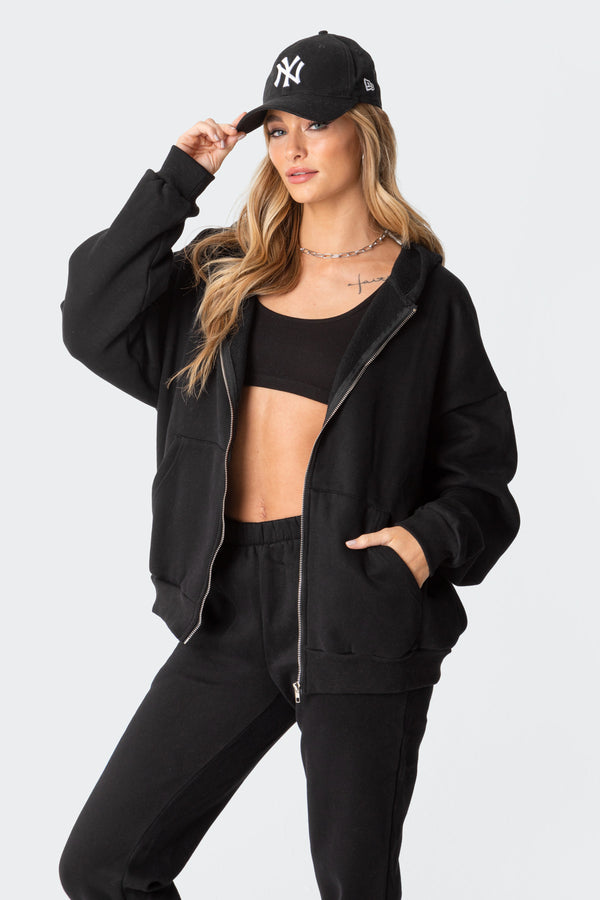 Edikted Nova Oversized Hoodie Black