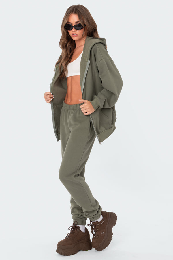 Edikted Nova Oversized Hoodie Olive