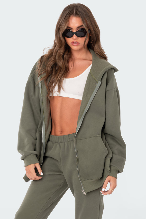 edikted Nova Oversized Hoodie olive