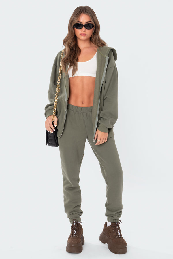 Edikted Nova Oversized Hoodie Olive