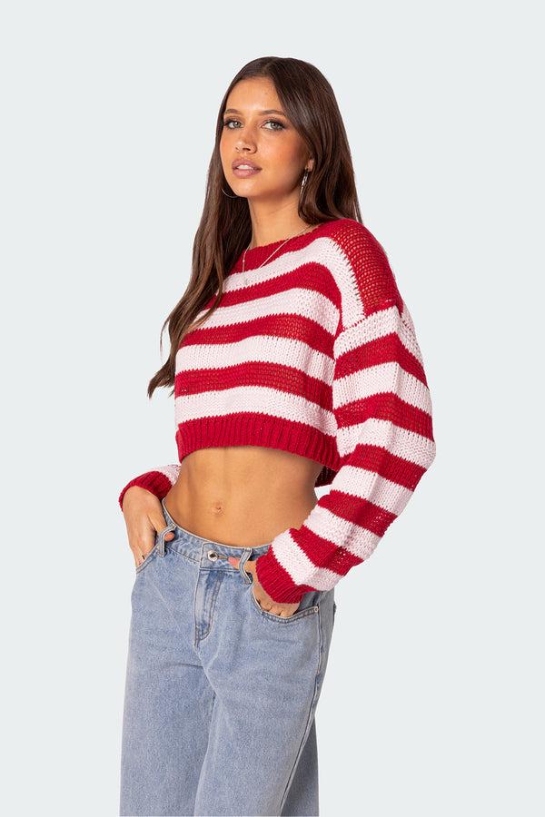 Edikted Novella Oversized Sweater Red