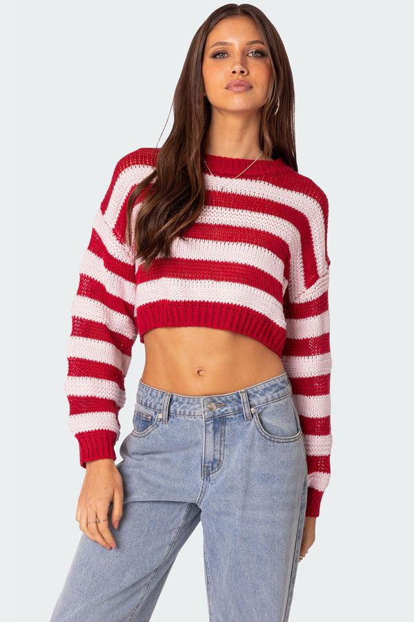 edikted Novella Oversized Sweater red