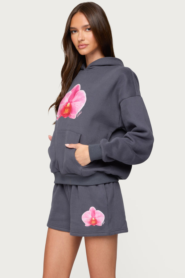 Edikted Orchid Babe Hoodie Dark Gray