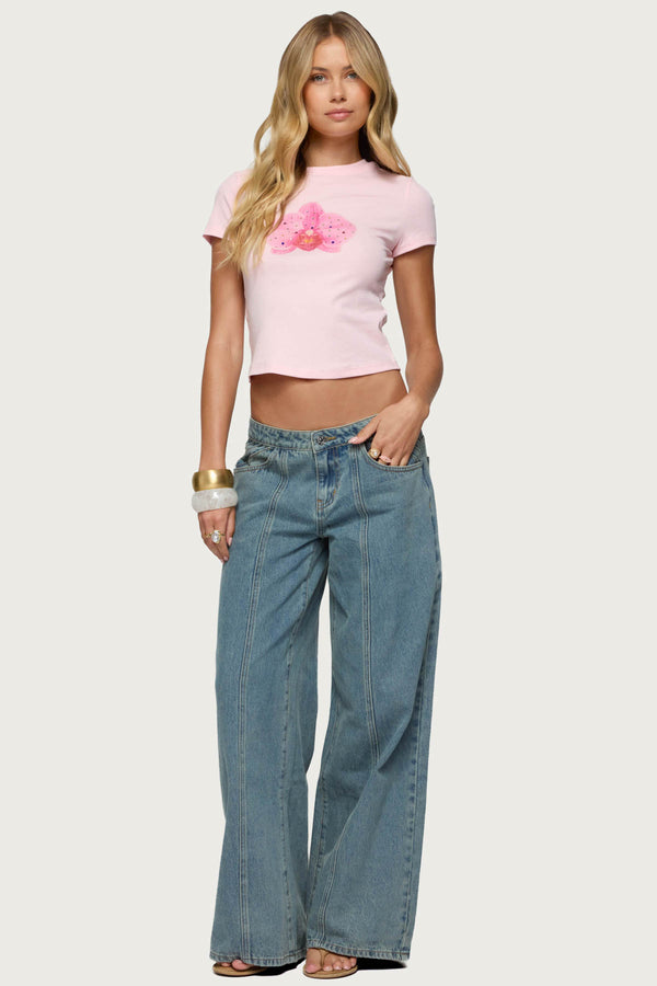 Edikted Orchid Gemstone T Shirt Pink