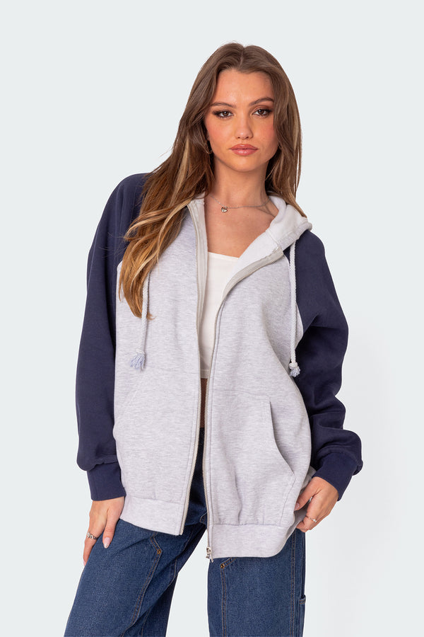 Edikted Oslo Zip Up Hoodie Gray Melange