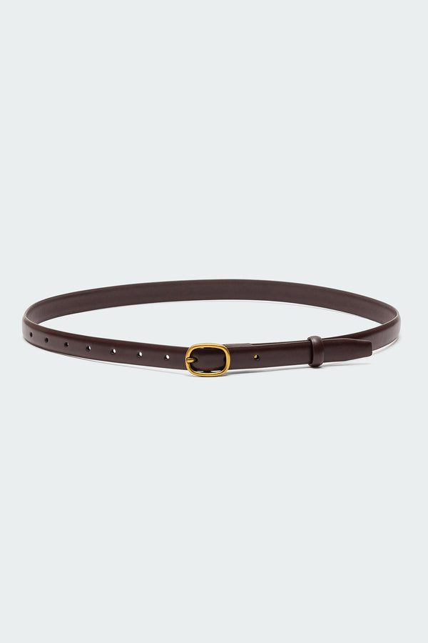 Edikted Oval Buckle Faux Leather Belt Brown